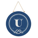 Coastal Door Decor Monogram Blue 18" U