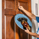 Pet Central Dog Wood Round Door Decor, Rottweiler, 18"