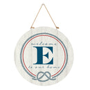 Coastal Door Decor Monogram White 18" E