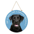 Pet Central Dog Wood Round Door Decor, Labrador Retriever, 18"