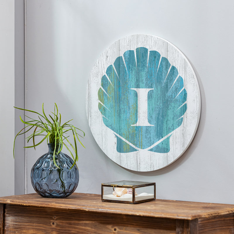 Coastal Door Decor Shell Monogram 18" I