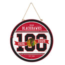 Chicago Blackhawks,100 Anniversary Round Door Decor with Hanging Rope, 18x18
