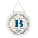 Coastal Door Decor Monogram White 18" B