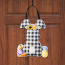 Buffalo Plaid Bunny Welcome Door Decor