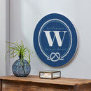 Coastal Door Decor Monogram Blue 18" W