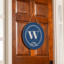 Coastal Door Decor Monogram Blue 18" W