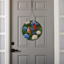 Cardinal Couple Among Hydrangea 16"D Door Décor