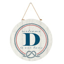 Coastal Door Decor Monogram White 18" D