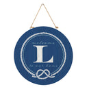 Coastal Door Decor Monogram Blue 18" L