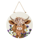 Petal & Plow Highland Cow, 18" Door Decor
