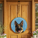 Pet Central Dog Wood Round Door Decor, German Shepherd, 18"