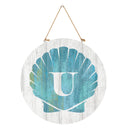 Coastal Door Decor Shell Monogram 18" U