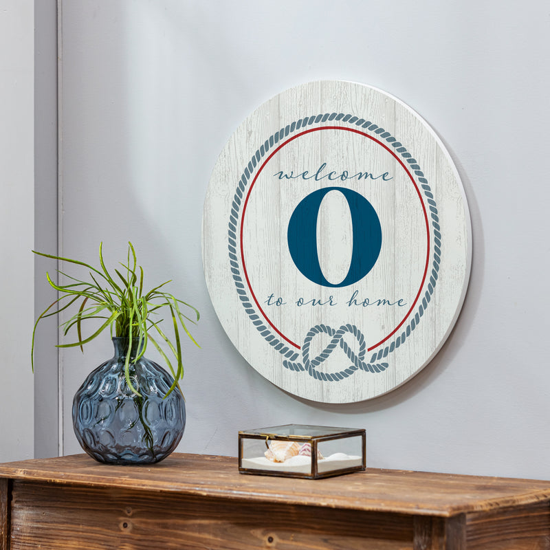 Coastal Door Decor Monogram White 18" O