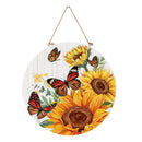 Harvest Blossom Sunflower and Butterfly Wood Door Decor, 18"