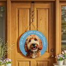 Pet Central Dog Wood Round Door Decor, Golden Doodle, 18"