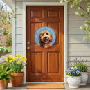 Pet Central Dog Wood Round Door Decor, Golden Doodle, 18"