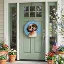 Pet Central Dog Wood Round Door Decor, Shih Tzu, 18"