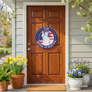 Red White & Bloom Wood Round Door Decor, 18"