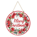 VivaStyle Poinsettia Bliss Door Decor, "Merry Christmas" , MDF, 18"