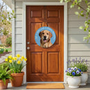 Pet Central Dog Wood Round Door Decor, Golden Retriever, 18"