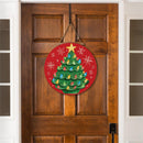 Twas The Night Nostalgia Christmas Tree Wood Door Decor, 18"