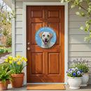 Pet Central Dog Wood Round Door Decor, Labrador Retriever, 18"