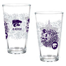 Kansas State University 16oz Glass pint, Set of 2