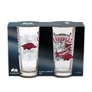 University of Arkansas 16oz Glass pint, Set of 2