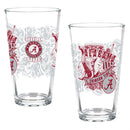 University of Alabama 16oz Glass pint, Set of 2