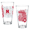 University of Nebraska 16oz Glass pint, Set of 2