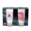 University of Nebraska 16oz Glass pint, Set of 2
