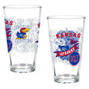 University of Kansas 16oz Glass pint, Set of 2