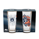 Auburn University 16oz Glass pint, Set of 2