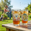 Green Bay Packers 16oz Glass pint, Set of 2