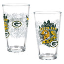 Green Bay Packers 16oz Glass pint, Set of 2