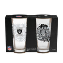LAS VEGAS RAIDERS 16oz Glass pint, Set of 2