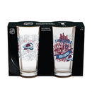 Colorado Avalanche 16oz Glass pint, Set of 2