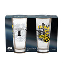 University of Iowa 16oz Glass pint, Set of 2