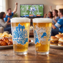 Detroit Lions 16oz Glass pint, Set of 2