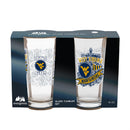 West Virginia University 16oz Glass pint, Set of 2
