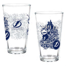 Tampa Bay Lightning 16oz Glass pint, Set of 2