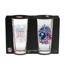 New York Giants 16oz Glass pint, Set of 2