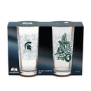 Michigan State University 16oz Glass pint, Set of 2