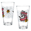 Chicago Blackhawks 16oz Glass pint, Set of 2