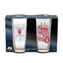 Indiana University 16oz Glass pint, Set of 2