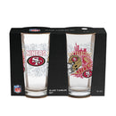 San Francisco 49ers 16oz Glass pint, Set of 2