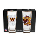 Washington Commanders 16oz Glass pint, Set of 2