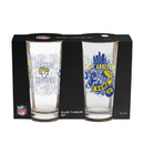 Los Angeles Rams 16oz Glass pint, Set of 2
