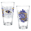 Baltimore Ravens 16oz Glass pint, Set of 2