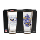 Baltimore Ravens 16oz Glass pint, Set of 2